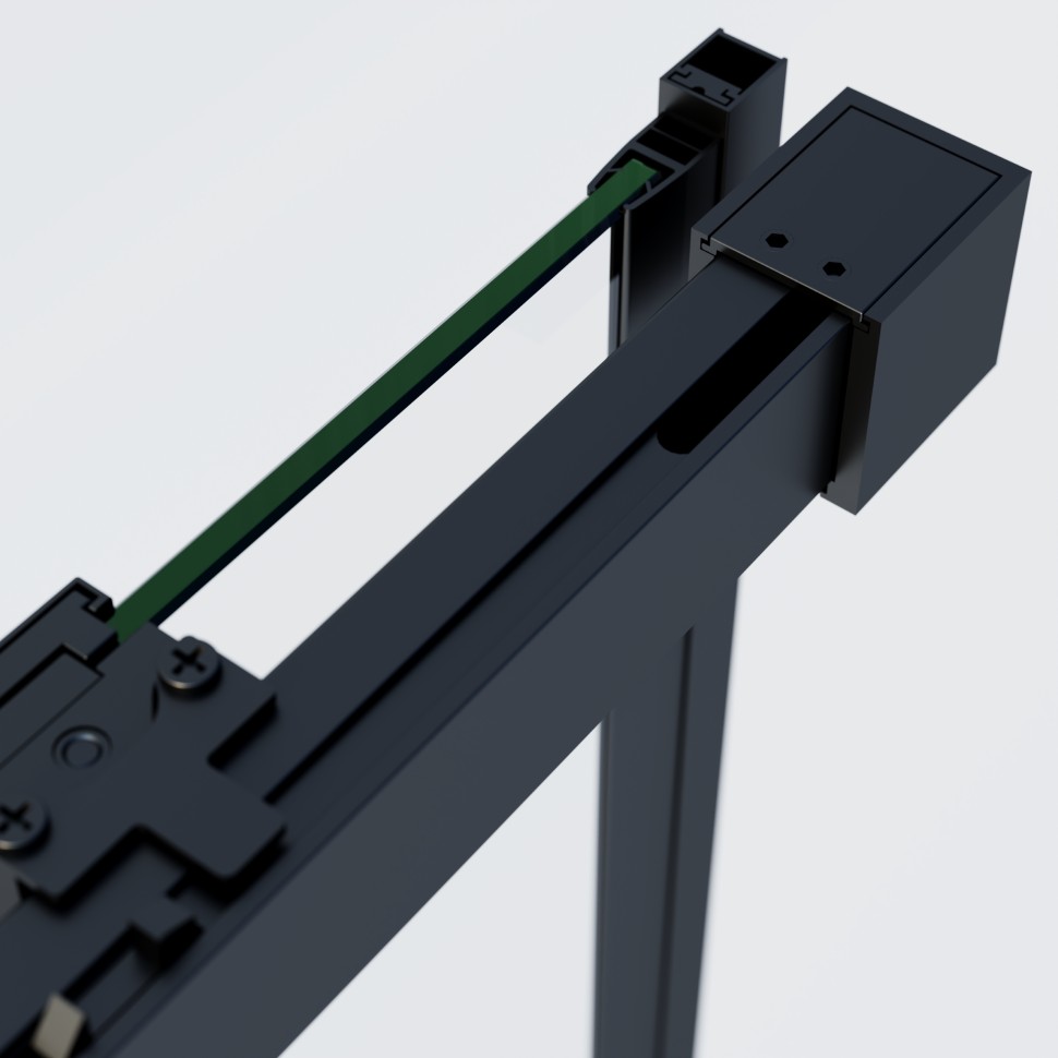Душевой уголок Soft 2 VSR-3SO28013CLB, 1300*800, черный, стекло прозрачное