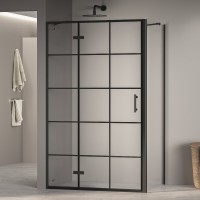 Душевой уголок RGW 120х120х195 см PA-77-B L PA-07B+Z-050-2B+держ Квадрат, Чёрный, Прозрачное, Принт, 6 (41087722-084L)