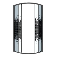 Душевое ограждение Niagara Eco NG-1007-14BLACK (90х90х190) четверть круга,раздвижное,черный,стекло мозаика,1 место