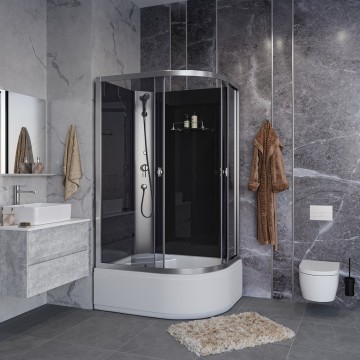 Душевая кабина Niagara Eco E110/80/40L/TN/BK (110х80х195) высокий поддон(40см),стекло черное,4 места