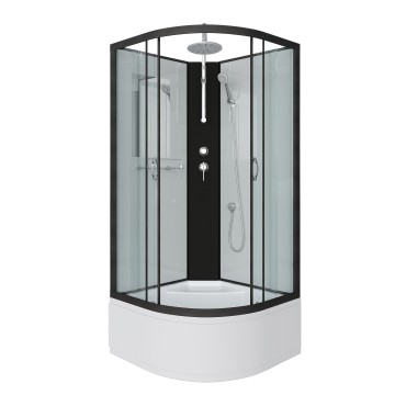 Душевая кабина Niagara Classic NG-6709-14BKT (100х100х210)высокий поддон(45см),черный,стекло прозрачное,4 места