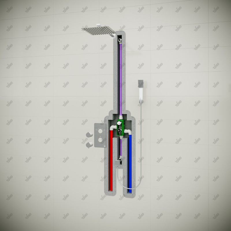 Душевая система встроенная с термостатом Timo Petruma SX-5059/00SM хром