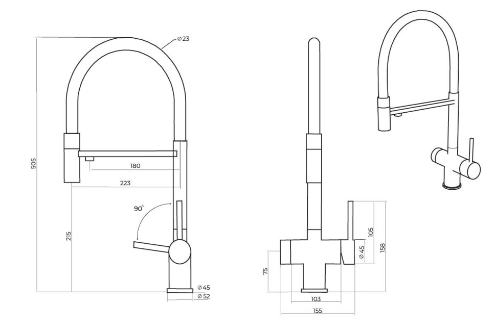 Смеситель EMAR EC-7024 ЕС - 7024 Satin