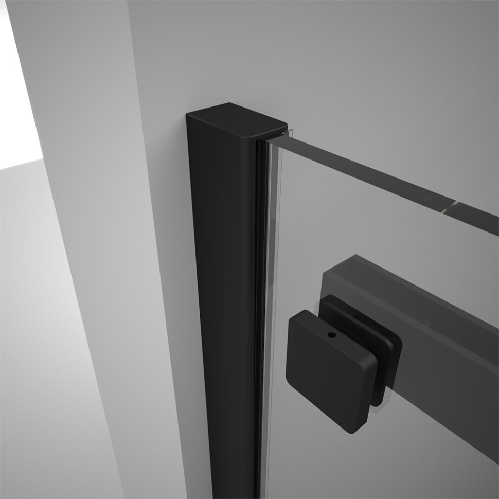 Душевой угол Veconi Rovigo RV-075B, 1700х900х2000 черный матовый, стекло прозрачное