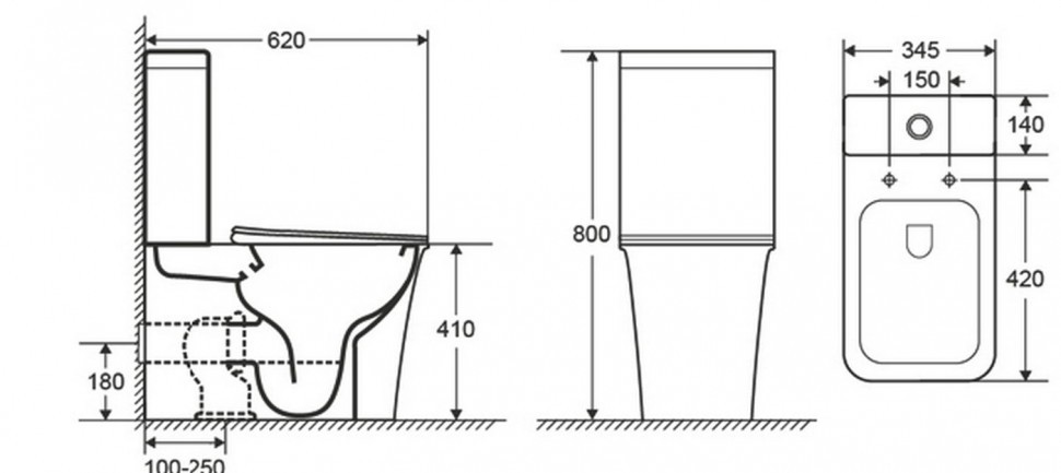 Унитаз напольный CeramaLux 1222-1A
