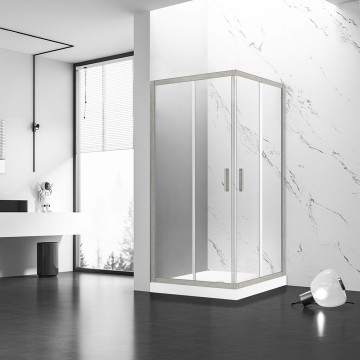Душевой угол Veconi Rovigo RV-83, 1200х900х1950, никель брашинг, прозрачное стекло