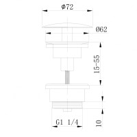 Донный клапан ABBER AF0012W без перелива, фиксированный, белый