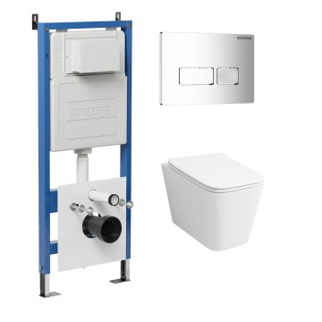 Комплект 3 в 1: Grossman инсталляция 900.K31.01.000+клавиша 700.K31.03.100.100 хром глянцевый+унитаз GR-4441S, 3 места