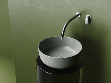 Раковина накладная круглая 356x356x135, цвет антрацит матовый