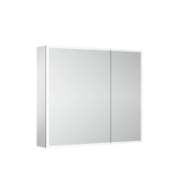 Зеркальный шкаф для ванной комнаты из алюминия SANCOS Evoke 800x700х136 мм с LED подсветкой арт. SC8080