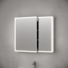 Зеркальный шкаф для ванной комнаты из алюминия SANCOS Evoke 800x700х136 мм с LED подсветкой арт. SC8080