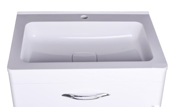 Тумба напольная STYLELINE "Каре 70" (2 ящ.) Люкс белая, PLUS с раковиной Каре Люкс 700х450
