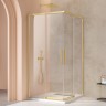 Душевой уголок Слим 8мм (Slim 8mm) VSS-4SL900CLG, 900*900, брашированное золото, стекло прозрачное