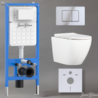 Комплект 3в1 IBERICA BLANCA инсталляция SILENCIO, унитаз BILBAO ALTO белый, кнопка смыва INOX-C хром глянцевый (IB001.BLA.231.1131)