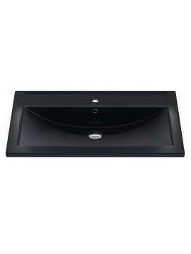 Раковина для ванной кварцевая Uperwood Foster Quartz 80х45,5х17,5 см, черная матовая, космос