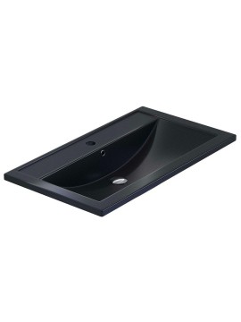 Раковина для ванной кварцевая Uperwood Foster Quartz 80х45,5х17,5 см, черная матовая, космос