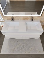 Раковина для ванной двойная Andrea Sozvezdie 120х48х15,5 см, прямоугольная, без стаканов