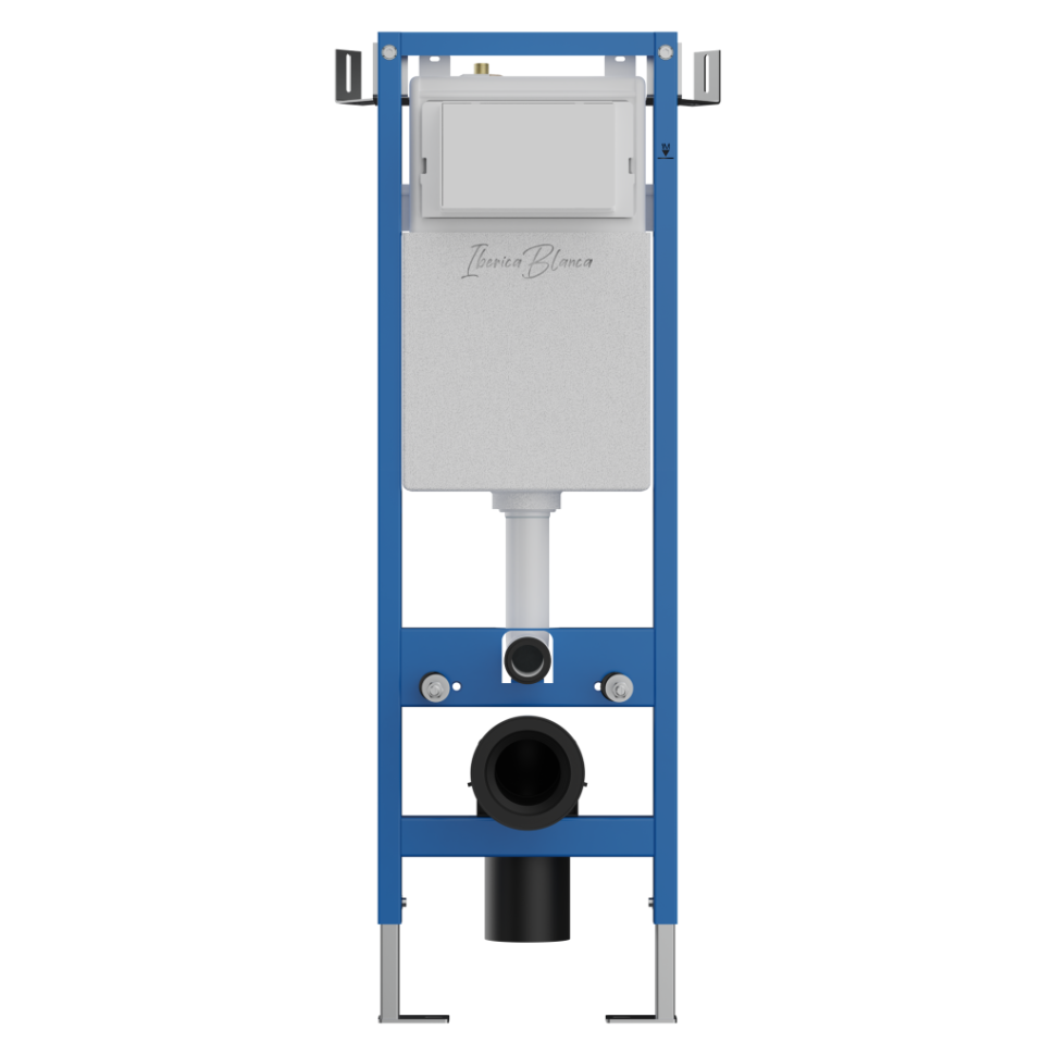 Комплект 3в1 IBERICA BLANCA инсталляция SILENCIO MINI, унитаз TOLEDO ALTO белый, кнопка смыва INOX-S золото матовое (IB.001M.TLA.234.1603)