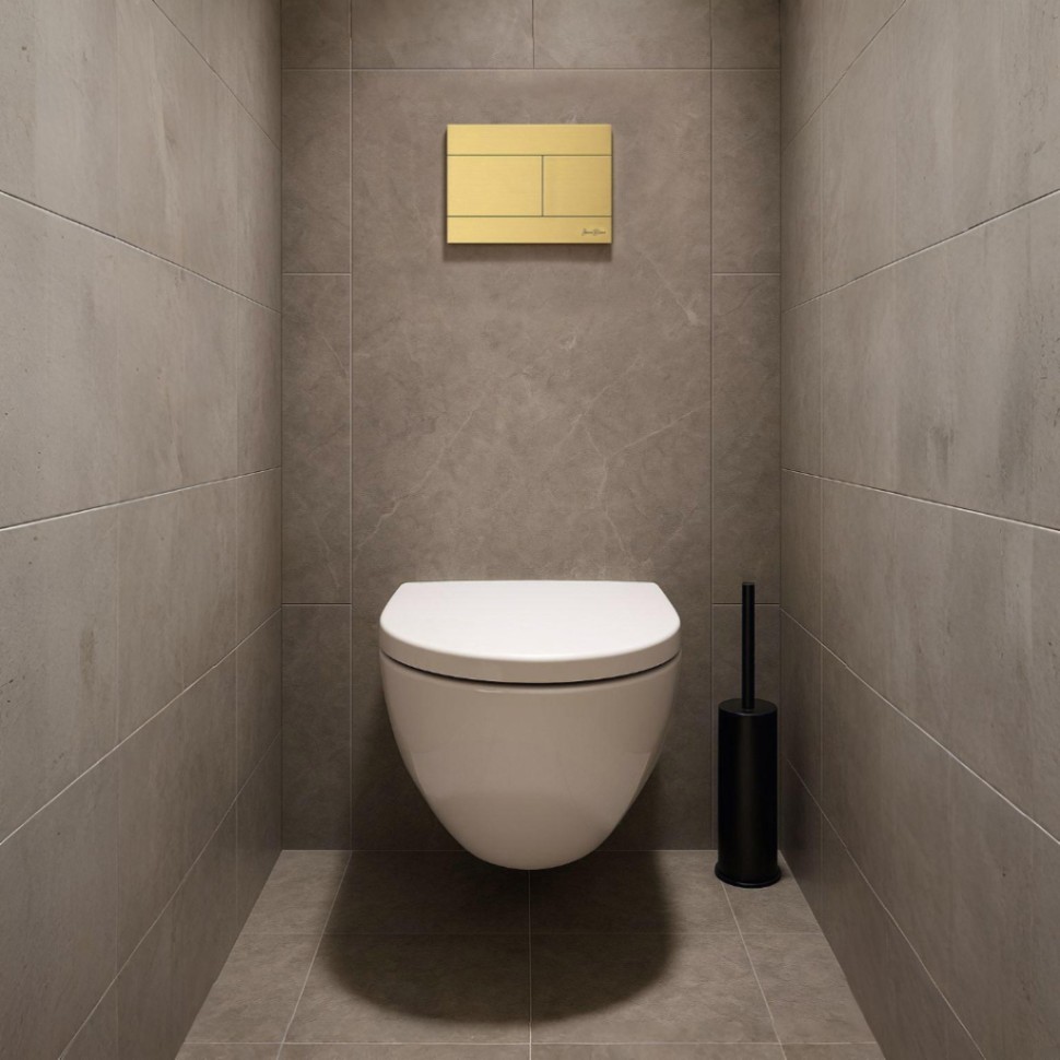 Комплект 2в1 IBERICA BLANCA инсталляция SILENCIO, кнопка смыва INOX-R золото матовое (IB001.015.03)