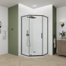 Душевой угол Veconi Ottimo P10 B, 1000x1000x1900, черный матовый, стекло прозрачное