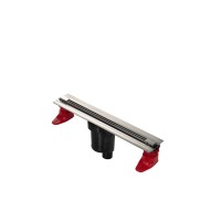 Желоб BERGES водосток SUPER Slim 400, матовый хром, S-сифон D50/105 H50 вертикальный