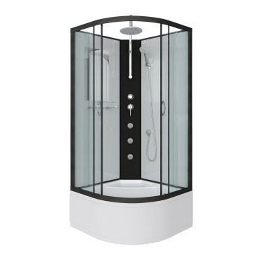 Душевая кабина Niagara Classic NG-6709-14BKTG (100х100х210)высокий поддон(45см),черный,стекло прозрачное,4 места