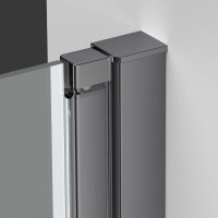 Душевая дверь Alpha VDP-3AL850CLGM, вороненая сталь, стекло прозрачное