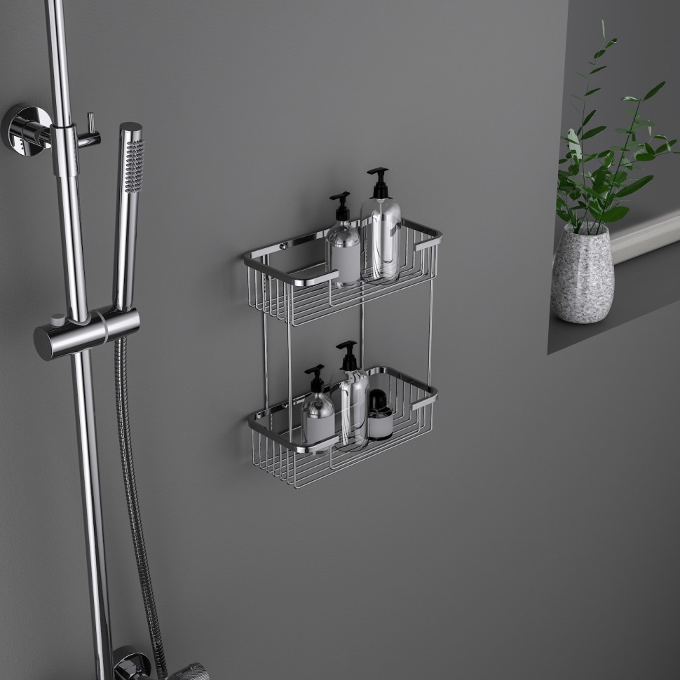 Полка двойная Timo Saona 13083/00 хром