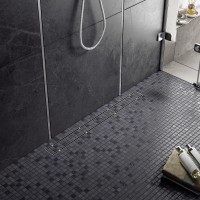 Душевой лоток TIMO Drain System 900 с двусторонней панелью "plate" под плитку, Сатин