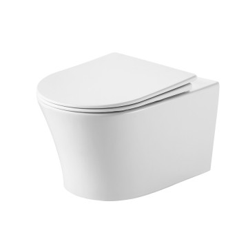 Унитаз подвесной Grossman Thin Rim GR-5604SQ (520х360х355) тонкий ободок,белый с тонкой крышкой,микролифт,смыв торнадо,1 место