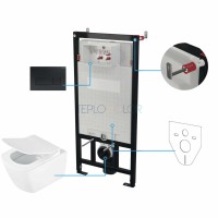 Унитаз с сиденьем, скрытого монтажа, 6 в 1