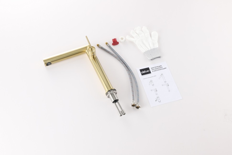 Смеситель ABBER Perfekte 316 AF8A11BG-L для раковины, брашированное светлое золото