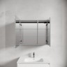 Зеркальный шкаф для ванной комнаты из алюминия SANCOS Evoke 900x700х136 мм с LED подсветкой, арт. SC8090