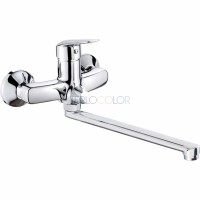 Смеситель для раковины, настенная, с удлиненным изливом - подключение под шланг