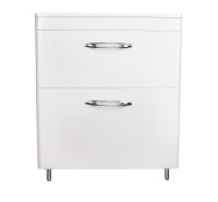 Тумба напольная STYLELINE "Каре 80" (2 ящ.) Люкс белая, PLUS с раковиной Каре Люкс 800х450