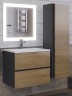 Шкаф-пенал для ванной подвесной Uperwood Barsa 35х28х120 см, черный/дуб сонома
