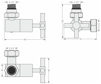 Вентиль 3D левый крест (G 1/2&quot; НР х G 3/4&quot; НГ)