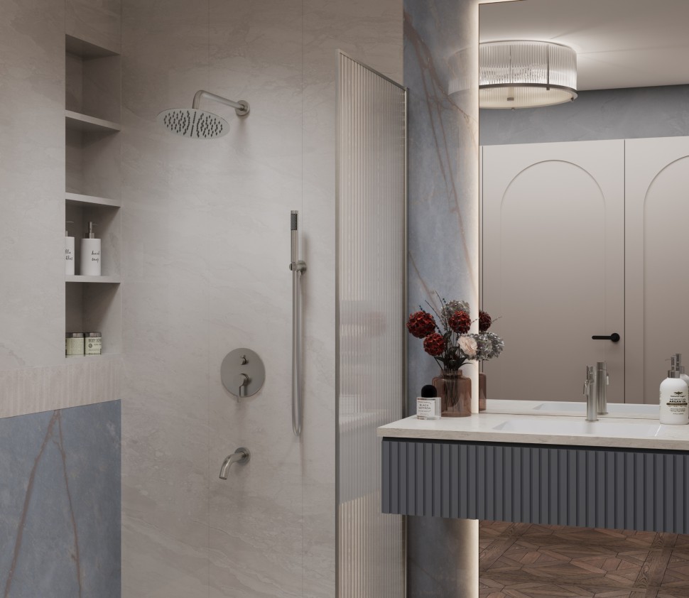 Душевой комплект Villa VSFW-1VL3BN встраиваемый, 3 режима, брашированный никель