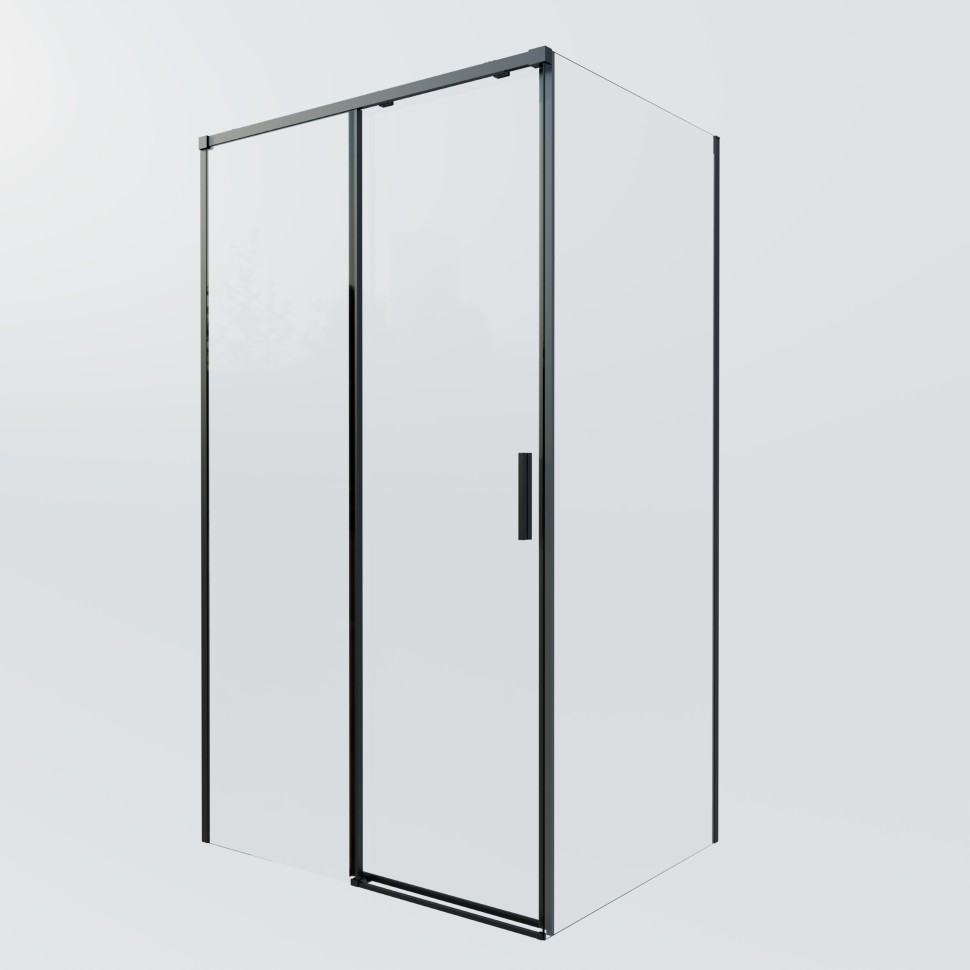 Душевой уголок Soft 2 VSR-3SO29010CLB, 1000*900, черный, стекло прозрачное