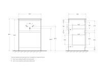 База под раковину напольная BelBagno KRAFT-600-2C-PIA-RT Rovere Tabacco
