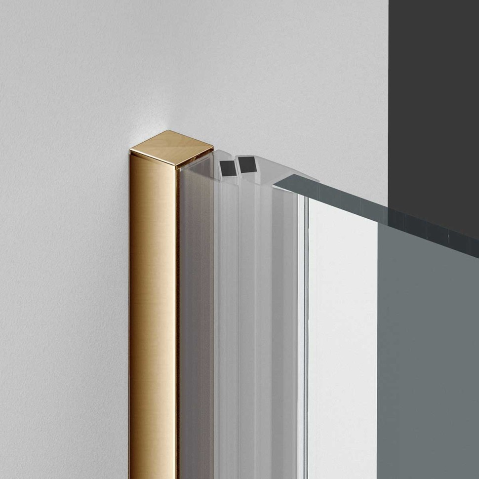 Душевая дверь Alpha VDP-3AL850CLG, брашированное золото, стекло прозрачное
