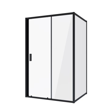 Душевое ограждение Niagara Nova NG-82-13AB-A80B (130х80х195) прямоугольник,черный, дверь раздвижная,стекло прозрачное,2 места