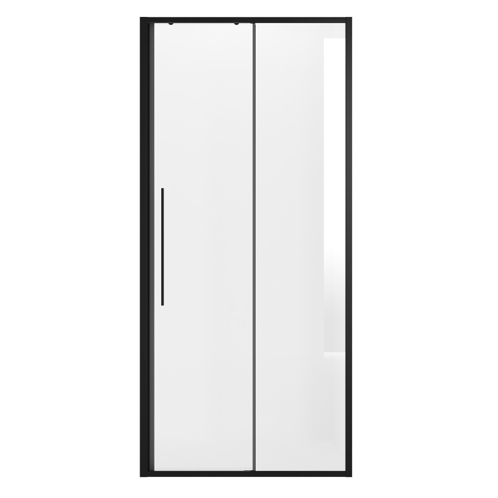 Дверь в нишу Niagara Nova NG-84-10AB (100х195) черный матовый,стекло прозрачное,дверь раздвижная,1 место