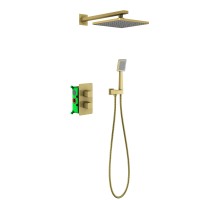 Душевая система встроенная с термостатом Timo Petruma SX-5059/17SM золото матовое