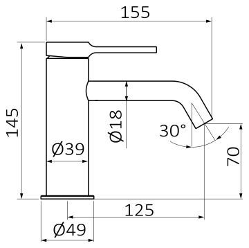 Смеситель для раковины GRB TIME 47510455, медь
