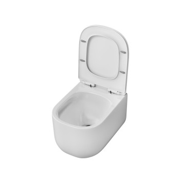 Унитаз подвесной Grossman Thin Rim GR-5605SQ (520х374х355) тонкий ободок,белый с тонкой крышкой,микролифт,смыв торнадо,1 место