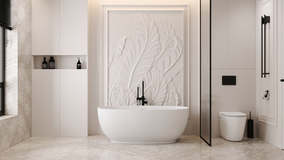 Ванна из искусственного камня ABBER Stein AS9641-1.5 белая матовая