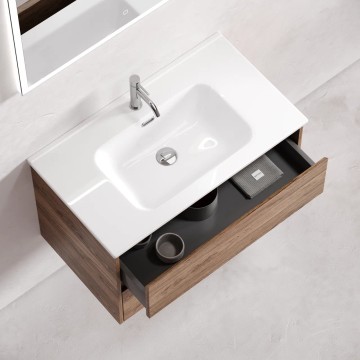 Тумба подвесная SANCOS Libra 790х450х500, c двумя ящиками оснащенными доводчиками, дуб чарльстон, арт. LB80ECH