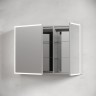 Зеркальный шкаф для ванной комнаты из алюминия SANCOS Evoke1000x700х136 мм с LED подсветкой, арт. SC80100