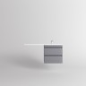 Тумба подвесная STYLE LINE "Даллас ЛЕОН 120", Люкс серая, PLUS с раковиной ESTETUS ЛЕОН 1200*549 левый